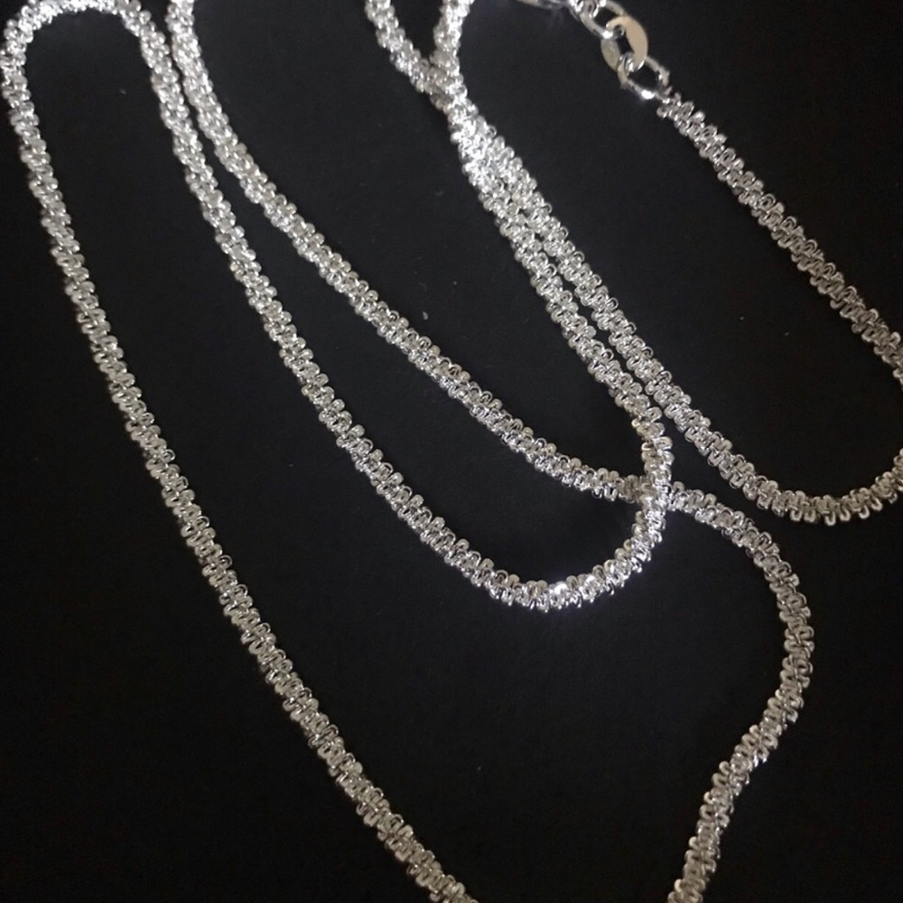 20” Sterling Silver Women’s Sparkle Chain Necklace